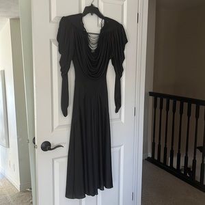 Vintage Gothic Witch Flapper Halloween Costume Black Dress - STrEtCHy!!!